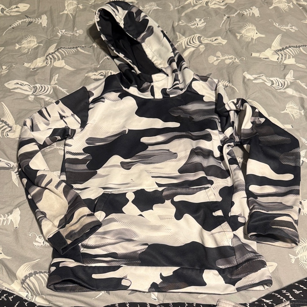 Under Armour Matching Set Black and White Camouflage Hoodies & Pants sz SM